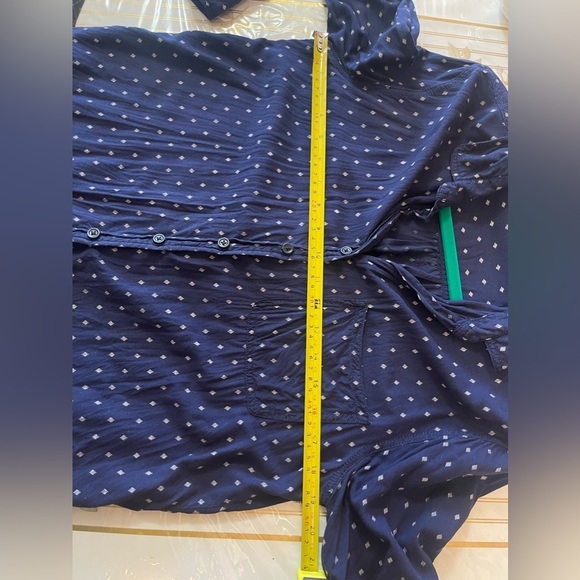 BeachLunchLounge Long Sleeve Blue & white shirt Blouse Top Sz M Nautical - Picture 4 of 8